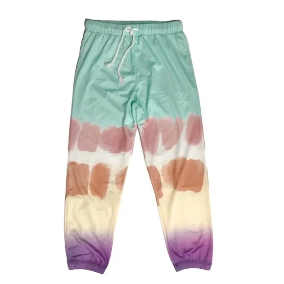 Tie-Dye Casual Joggers/ Leisurewear Watercolor Bottoms SZ LG - Picture 2 of 12